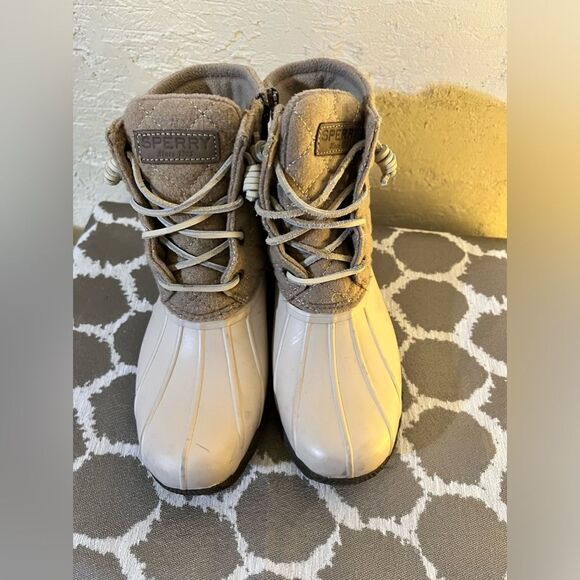 SPERRY boots-EUC- Sherpa lining, cream colored, gently loved w/ lots of life sz6 - Picture 11 of 11